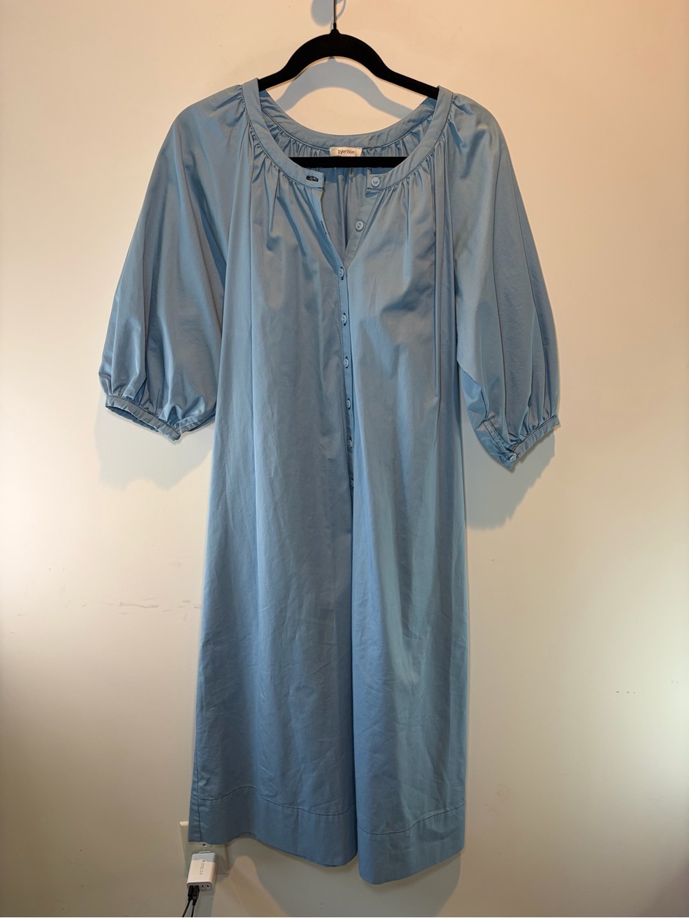 Tyler Boe Pale‎ Blue Button-Front Midi Dress